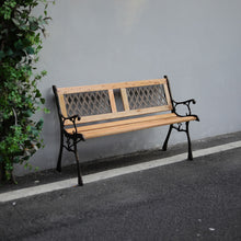 Load image into Gallery viewer, Wooden Garden Patio Bench Cast Iron Ends Legs Outdoor Park Chair 2-3 Seater Metal,2 style
