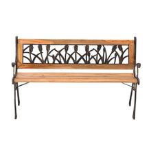 Load image into Gallery viewer, 2-3 Seater Outdoor Wooden Garden Bench Patio Cast Iron Legs Park Seat Furniture
