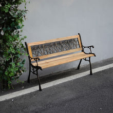 Load image into Gallery viewer, 2-3 Seater Outdoor Wooden Garden Bench Patio Cast Iron Legs Park Seat Furniture
