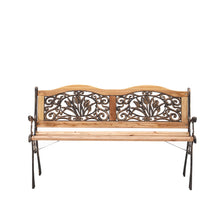 Load image into Gallery viewer, 2-3 Seater Outdoor Wooden Garden Bench Patio Cast Iron Legs Park Seat Furniture-2colors