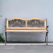 Load image into Gallery viewer, 2-3 Seater Outdoor Wooden Garden Bench Patio Cast Iron Legs Park Seat Furniture-2colors