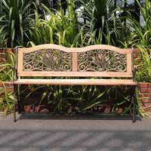 Load image into Gallery viewer, 2-3 Seater Outdoor Wooden Garden Bench Patio Cast Iron Legs Park Seat Furniture-2colors
