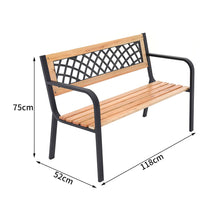 Load image into Gallery viewer, Garden Bench Outdoor Wooden 3 Seater Cross Lattice and Slat Style