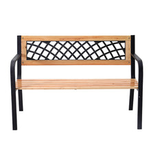 Load image into Gallery viewer, Garden Bench Outdoor Wooden 3 Seater Cross Lattice and Slat Style