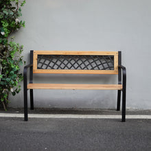 Load image into Gallery viewer, Garden Bench Outdoor Wooden 3 Seater Cross Lattice and Slat Style