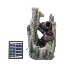Load image into Gallery viewer, Outdoor Solar Power Polyresin Water Fountain Garden Feature with LED Lights Pump