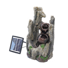 Load image into Gallery viewer, Outdoor Solar Power Polyresin Water Fountain Garden Feature with LED Lights Pump
