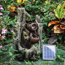 Load image into Gallery viewer, Outdoor Solar Power Polyresin Water Fountain Garden Feature with LED Lights Pump