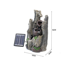 Load image into Gallery viewer, Outdoor Solar Power Polyresin Water Fountain Garden Feature with LED Lights Pump