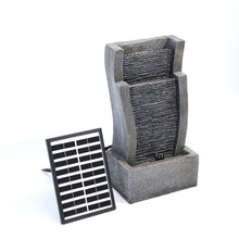 Load image into Gallery viewer, Vertical Slate Solar Water Fountain Feature with 6 LED Light Falls Garden Decor