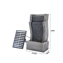 Load image into Gallery viewer, Vertical Slate Solar Water Fountain Feature with 6 LED Light Falls Garden Decor