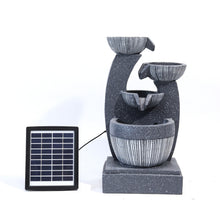 Load image into Gallery viewer, 4 Bowls Solar Light Fountain Water Feature With LED Flowing Water Effect Outdoor