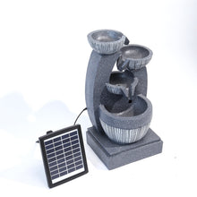 Load image into Gallery viewer, 4 Bowls Solar Light Fountain Water Feature With LED Flowing Water Effect Outdoor