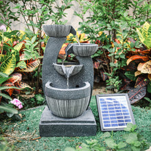 Load image into Gallery viewer, 4 Bowls Solar Light Fountain Water Feature With LED Flowing Water Effect Outdoor