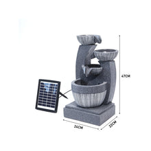 Load image into Gallery viewer, 4 Bowls Solar Light Fountain Water Feature With LED Flowing Water Effect Outdoor