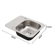 Load image into Gallery viewer, Modern Catering Kitchen Sink Single Bowl Stainless Steel Laundry Topmount Square