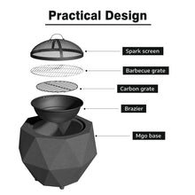 Load image into Gallery viewer, Square Fire Pit Patio Wood Log Burner Garden BBQ Grill Outdoor Fires