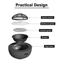 Load image into Gallery viewer, Outdoor Round Shaped Fire Pit Patio Wood Log Burner Garden BBQ Grill