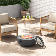 Load image into Gallery viewer, Outdoor Round Shaped Fire Pit Patio Wood Log Burner Garden BBQ Grill