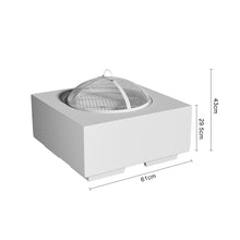 Load image into Gallery viewer, Square Fire Pit with Wooden Finish BBQ Grill Patio Log Burner Garden Heater