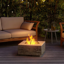 Load image into Gallery viewer, Square Fire Pit with Wooden Finish BBQ Grill Patio Log Burner Garden Heater