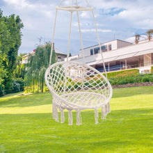 Load image into Gallery viewer, Hand Woven Round Hanging Hammock Macrame Chair for Indoor
