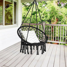 Load image into Gallery viewer, Hand Woven Round Hanging Hammock Macrame Chair