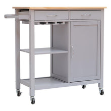 Load image into Gallery viewer, Modern Wooden Kitchen Trolley on Wheels