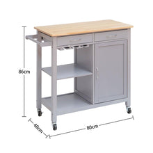 Load image into Gallery viewer, Modern Wooden Kitchen Trolley on Wheels