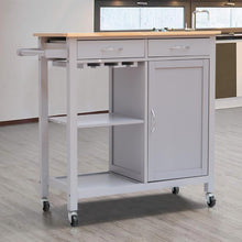 Load image into Gallery viewer, Modern Wooden Kitchen Trolley on Wheels