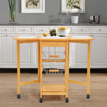 Load image into Gallery viewer, Extendable Kitchen Cart Folding Kitchen Trolley