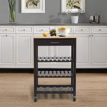 Load image into Gallery viewer, Kitchen Trolley Serving Cart Rolling Storage Island Table With Drawer Shelf Rack
