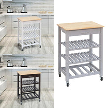 Load image into Gallery viewer, Kitchen Trolley Serving Cart Rolling Storage Island Table With Drawer Shelf Rack
