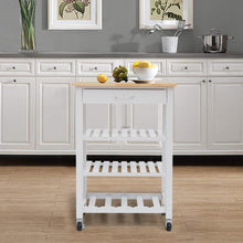 Load image into Gallery viewer, Kitchen Trolley Serving Cart Rolling Storage Island Table With Drawer Shelf Rack