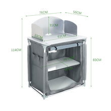 Load image into Gallery viewer, Camping BBQ Picnic Kitchen Stand Unit Storage Portable Outdoor