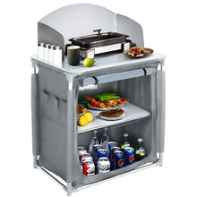 Load image into Gallery viewer, Camping BBQ Picnic Kitchen Stand Unit Storage Portable Outdoor
