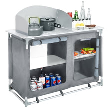 Load image into Gallery viewer, Camping Table Kitchen Stand Unit Storage Portable Outdoor BBQ