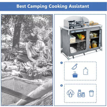 Load image into Gallery viewer, Camping Table Kitchen Stand Unit Storage Portable Outdoor BBQ