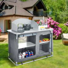 Load image into Gallery viewer, Camping Table Kitchen Stand Unit Storage Portable Outdoor BBQ