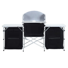 Load image into Gallery viewer, Camping Kitchen Stand Unit Storage Portable Outdoor Black