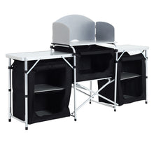 Load image into Gallery viewer, Camping Kitchen Stand Unit Storage Portable Outdoor Black