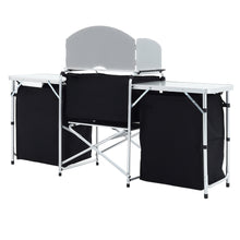 Load image into Gallery viewer, Camping Kitchen Stand Unit Storage Portable Outdoor Black