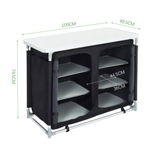 Load image into Gallery viewer, Camping Kitchen Table Portable Cabinet Kitchen Storage Black
