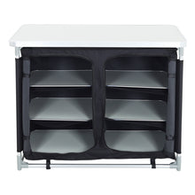 Load image into Gallery viewer, Camping Kitchen Table Portable Cabinet Kitchen Storage Black