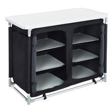 Load image into Gallery viewer, Camping Kitchen Table Portable Cabinet Kitchen Storage Black
