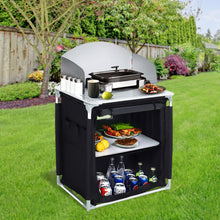 Load image into Gallery viewer, Camping BBQ Picnic Kitchen Stand Unit Storage Portable Outdoor