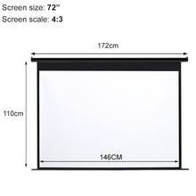 Load image into Gallery viewer, Electric Pull-Down Projector Screen 4:3 White Matte Home Cinema-four size option