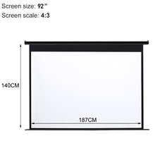 Load image into Gallery viewer, Electric Pull-Down Projector Screen 4:3 White Matte Home Cinema-four size option