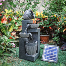 Load image into Gallery viewer, Outdoor Cascading LED Tiered Water Fountain Garden Solar Power Feature Statues