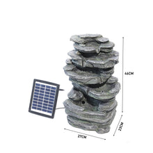 Load image into Gallery viewer, Slat Falls Woodland Water Feature Outdoor Garden LED Fountain Solar Powered
